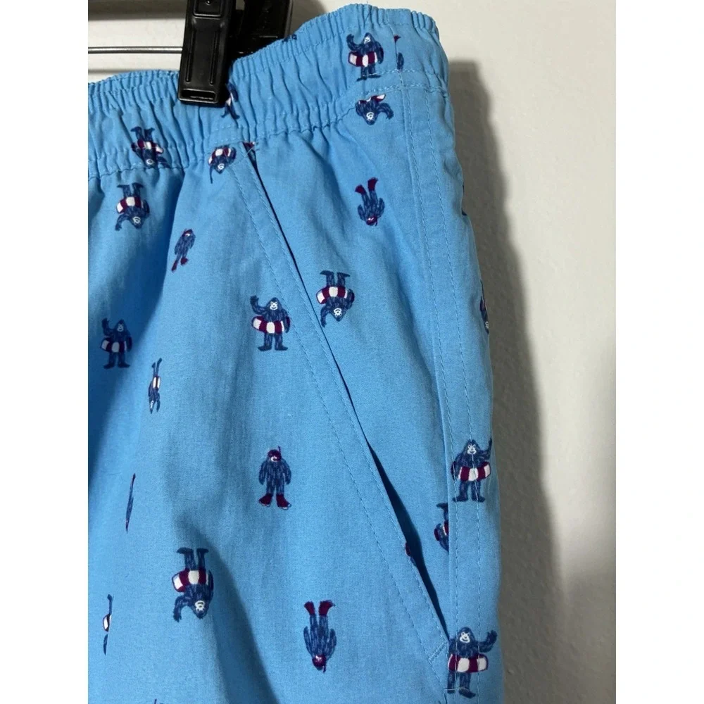 Eddie Bauer All Over Print Swim Shorts‎ Men's XL Blue Pockets Mesh Lined Beach